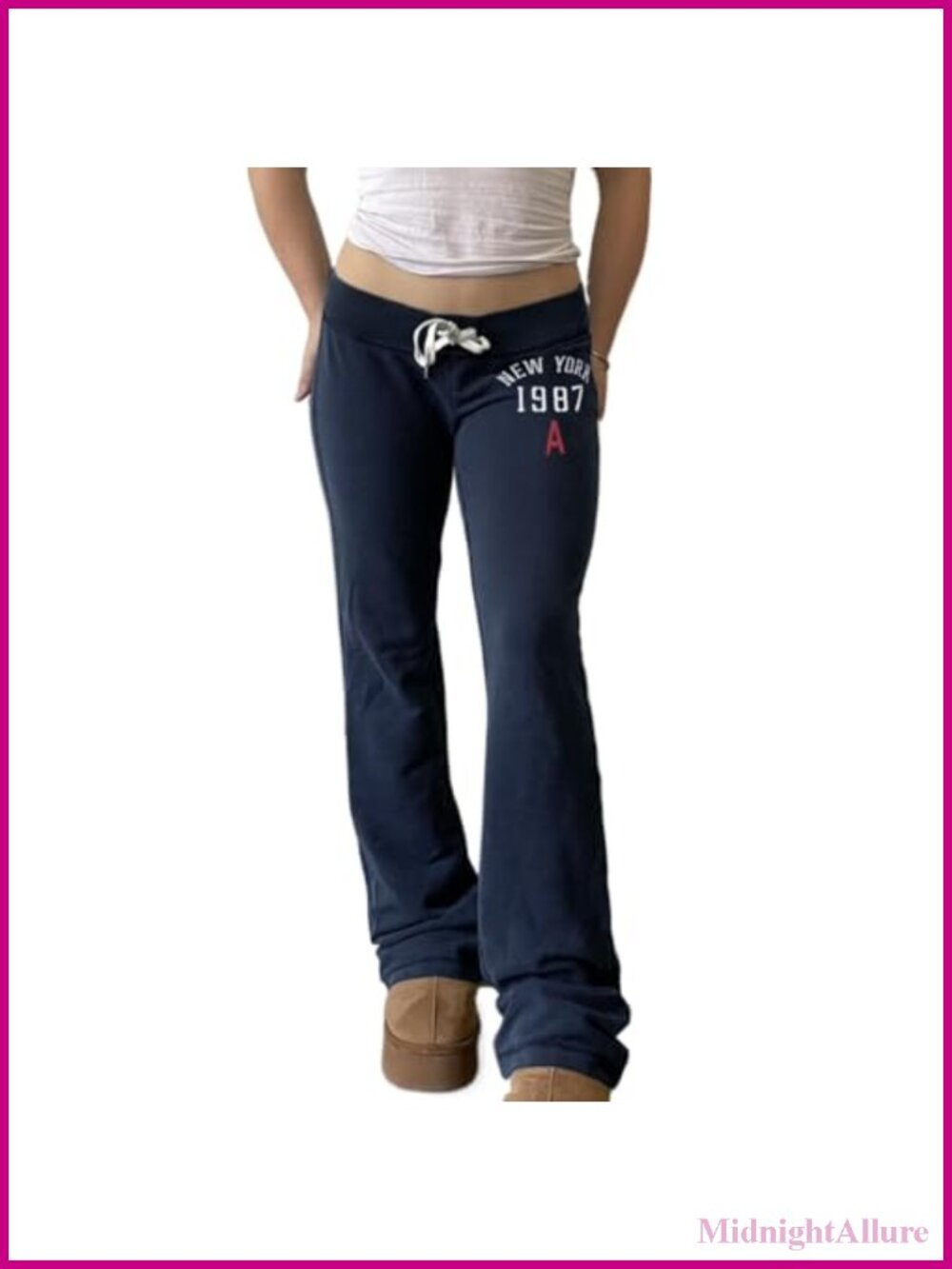Low Rise Sweatpants Women Y2K Baggy Drawstring Wide Leg Streetwear Lounge Pants